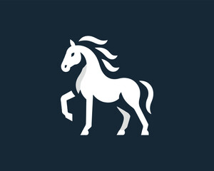 Obraz premium Elegant Geometric Stallion A Modern Horse Vector Illustration