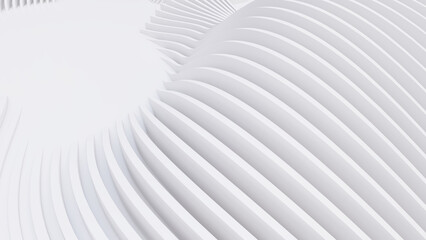 Abstract Curved Shapes. White Circular Background.