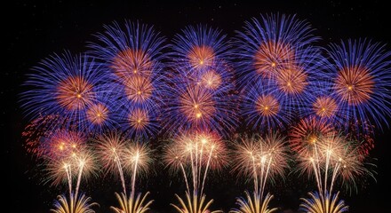 Fototapeta premium Spectacular Night Sky Fireworks Display Celebrating a Festive Occasion