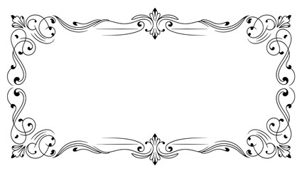 Vintage floral ornament vector frame design with decorative scroll and leaf elements