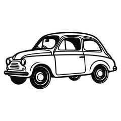 Vector art of a vintage car illustration isolated on a white background