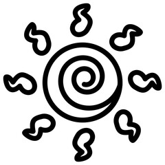 Fototapeta premium Weather outline icon. Sun