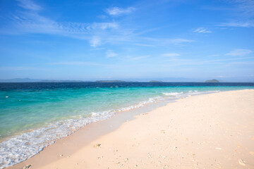 Seascape of Turquoise Sea and Sandy Beach