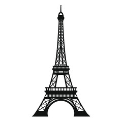 Obraz premium Vector art of eiffel tower silhouette isolated on white background