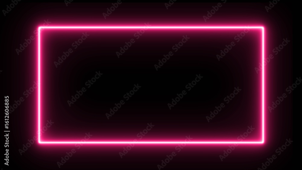 Canvas Prints neon light rectangle frame border illustration. neon rectangle frame icon illustration