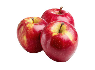 Red apples with yellow streaks on black fruit, Isolated, Png Transparent Background