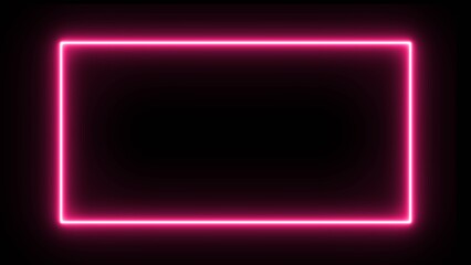 Neon light rectangle frame border illustration. Neon rectangle frame icon illustration