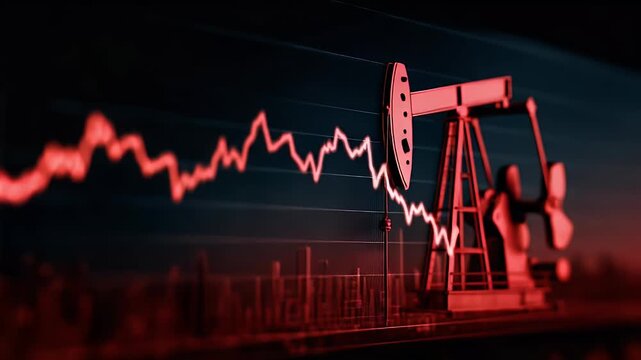 Oil price ups and down with oil plant type of background