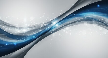 Dynamic abstract background with flowing blue and silver lines, perfect for technology projects
