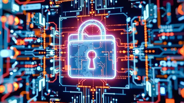 Digital Lock Symbolizing Cybersecurity in Healthcare and Medical Devices Importance of Protection for Sensitive Information and Patient Safety