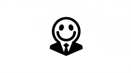 Happy Businessman Symbol, Minimalist Design for Corporate & Retail Branding