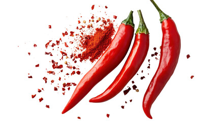 red hot chili peppers on white background