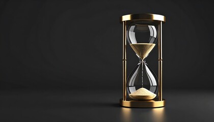 Elegant Hourglass: Time's Passage in Golden Hues