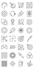 Colorful Abstract Symbol Collection set of web icons in line style. abstract symbols, colorful design, geometric shapes and vibrant abstract. Vector illustration