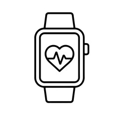 A smartwatch displaying a vibrant heartbeat graph against a clean background.