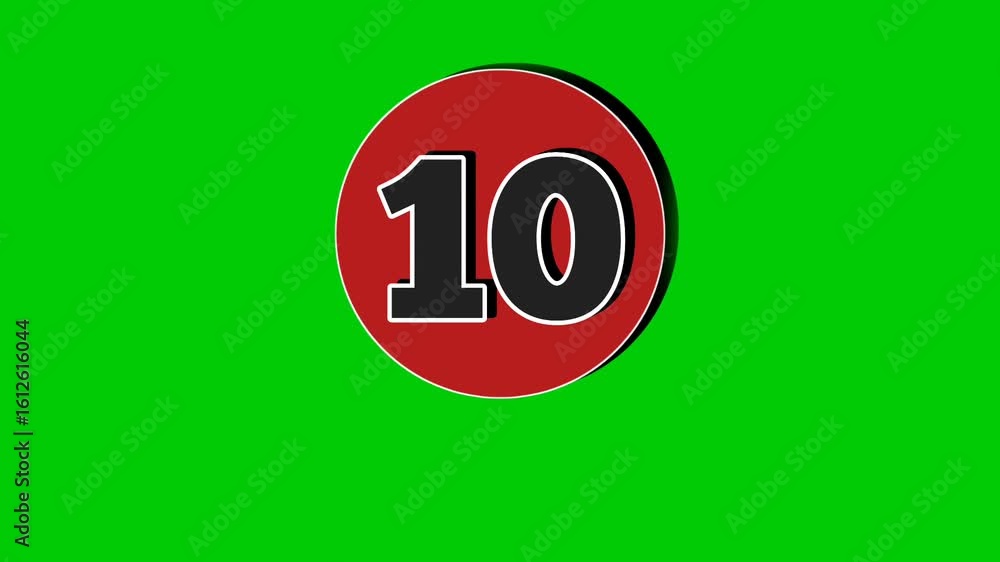 Poster pop up number 1 one animation green screen black color cartoon motion graphic video element.3d numbe