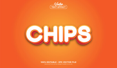 Chips text effect, minimalistic style EPS Vector editable text effect.