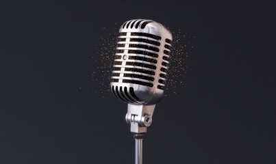 Vintage Microphone with Sparkling Effects