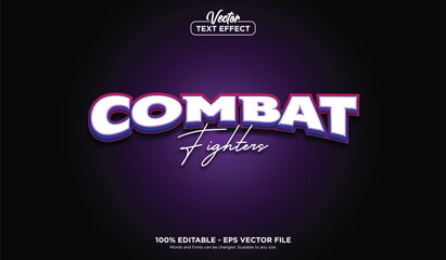 Combat Fighters text effect, minimalistic style EPS Vector editable text effect.