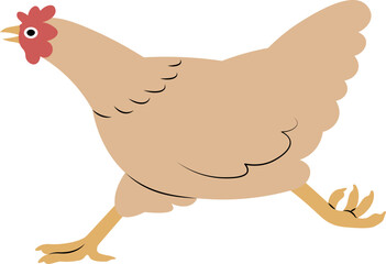 cute cartoon character vector illustration of a chicken.