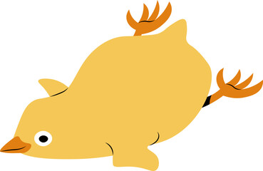 cute cartoon character vector illustration of a chicken.
