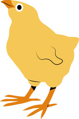 cute cartoon character vector illustration of a chicken.