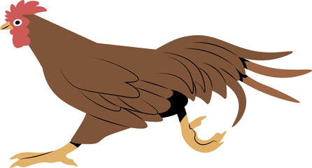 cute cartoon character vector illustration of a chicken.
