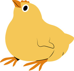 cute cartoon character vector illustration of a chicken.