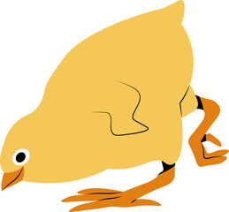 cute cartoon character vector illustration of a chicken.