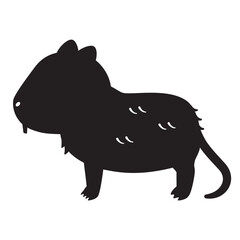 横向きのヌートアリアのシルエット