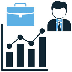 Business analytics icon vector. Ideal for illustrating data-driven strategies, performance evaluation, or forecasting, interpreting complex data to optimize business processes and outcomes.