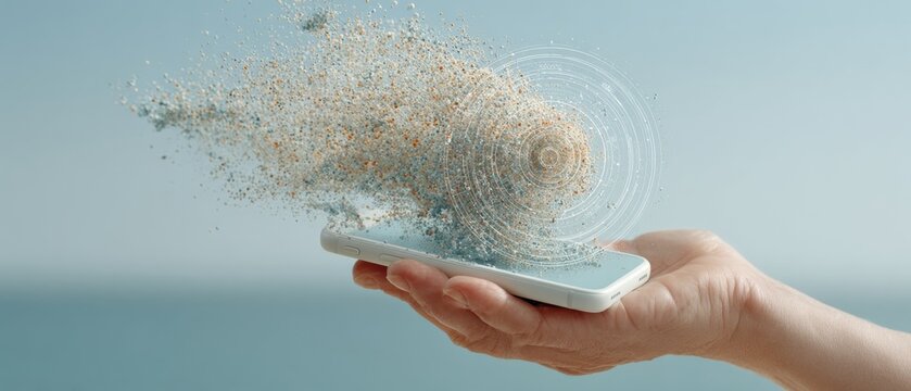 Modern Futuristic Smartphone with Cosmic Natal Chart Projection Premium Mystical Indigo UI for Gen Z Lifestyle and Digital Marketing Content