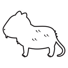横向きのヌートアリアの線画