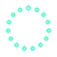 Glowing green diamond-shaped light frame on transparent background
