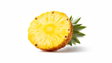 Fresh pineapple half with green crown showcasing tropical fruit nutrition and natural enzymes