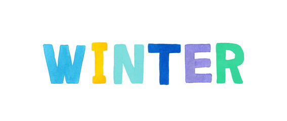 WINTER（ウィンター・冬）のカラフルな手書き文字