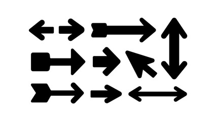 vector set of black arrows