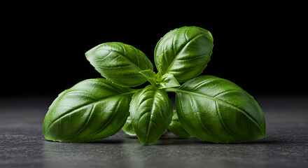 Fototapeta premium Fresh sweet basil leaves isolated on white background. Aromatic culinary herb used in Italian, Thai, and Mediterranean cooking. Ideal for recipes, gardening, health, and food-related designs.