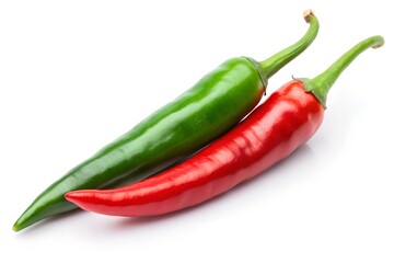 Two Chili Peppers Green and Red