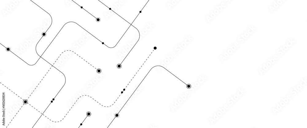 Poster vector simple technology graphic background. abstract geometric circuit connect lines and dots.