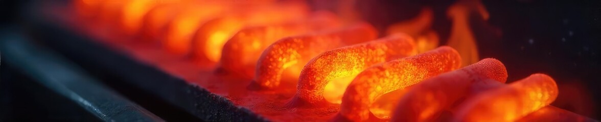 Close-up of a glowing heating element, radiating heat  Perfect for illustrating concepts of energy efficiency, thermal dynamics, and sustainable heating solutions , energy, infrared radiation