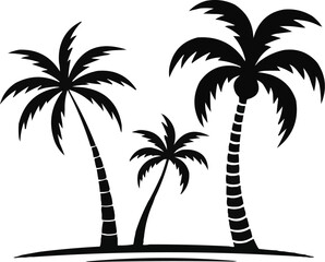 Tropical Tree Icon Pack  Minimalist Palm Line Art for Travel & Summer Concepts