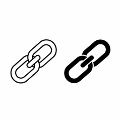 Two black and white chain link icons, representing connection or web links.