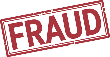 Fraud alert red stamp concept for financial scam and identity theft crime