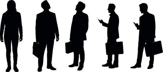 Business people silhouettes vector illustration stock image download now