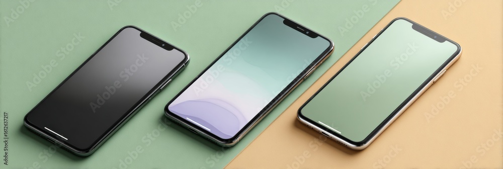 Poster smartphone ui mockup showcasing ad placement and sleek design on clean background colors for optimal