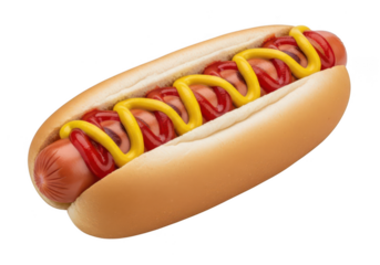 Classic Hot Dog with Ketchup and Mustard on a Bun Studio Shot hotdog sausage