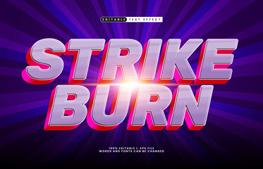 strike burn editable text effect with a race and speed text effect
