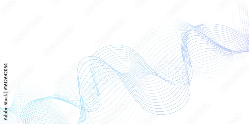 Poster white wave curve lines banner background design. abstract soft wave lines dynamic flowing blue isola
