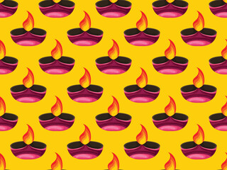 diwali candle element indian tradition hindu oil lamp light traditional fire festival illustration